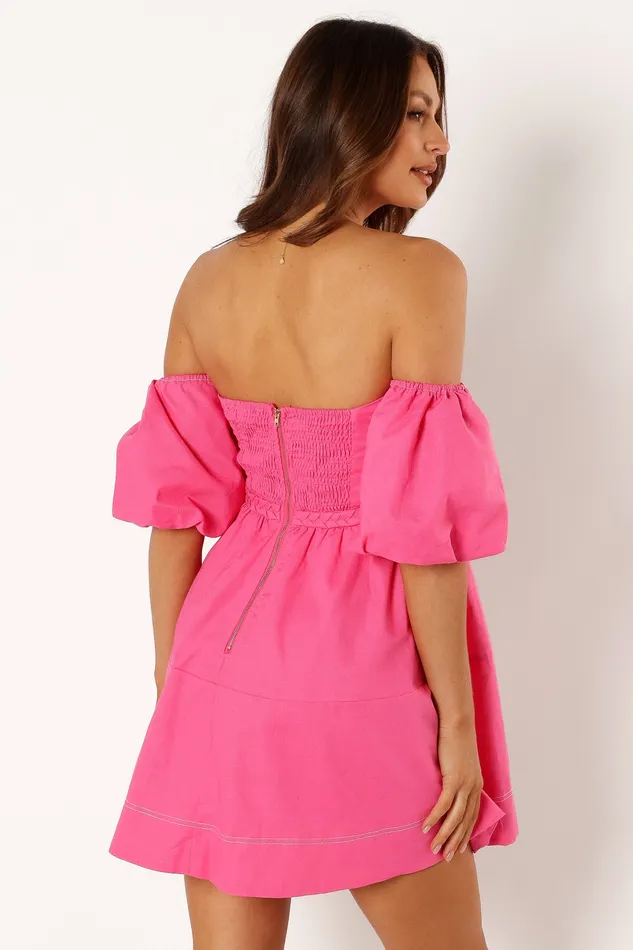 Dresses Aurora Off Shoulder Mini Dress 8211 Pink Pink petalandpup Women