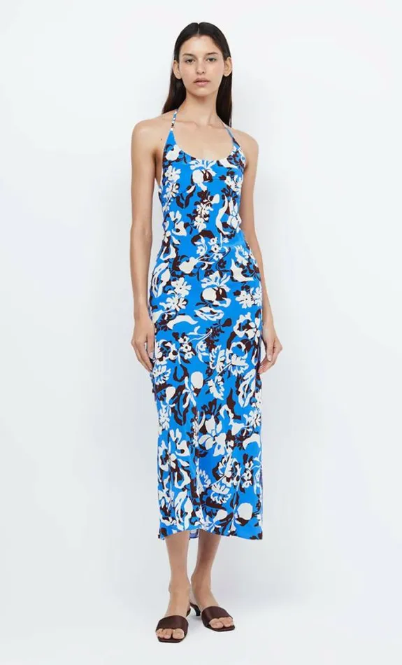 Dresses Bec Bridge Clarisse Halter Maxi Dress Blue Lagoon