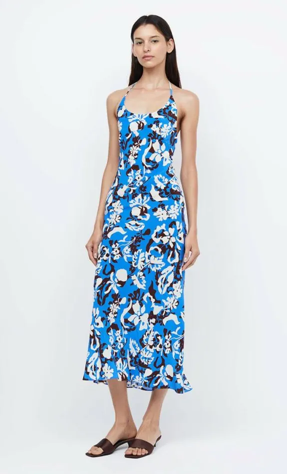 Dresses Bec Bridge Clarisse Halter Maxi Dress Blue Lagoon