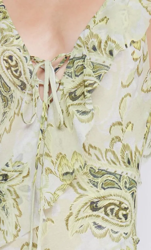 Dresses Bec Bridge Lylou Frill Dress Lemon Paisley