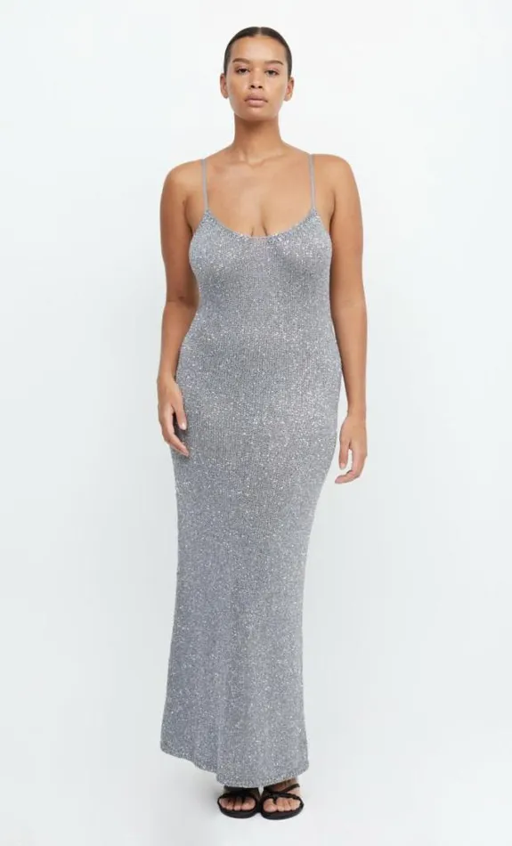 Dresses Bec Bridge Sadie Sequin Knit Slip Dress Charcoal