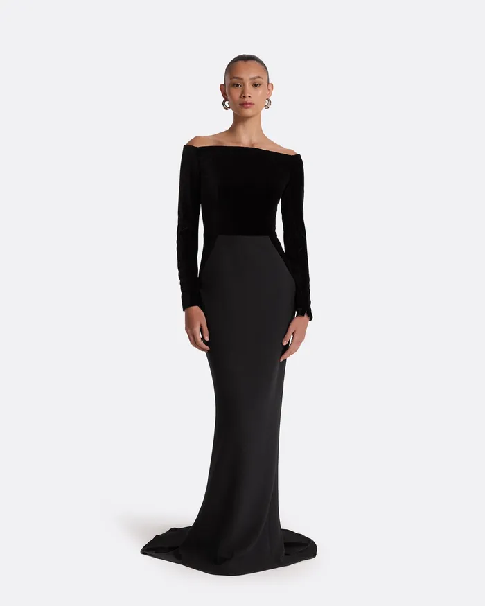 Dresses Safiyaa Women Pazienza Black Long Dress Black