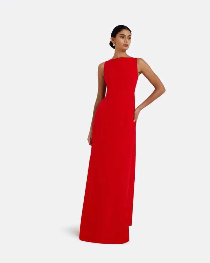 Dresses Women Celestia Cherry Red Long Dress Cherry Red Safiyaa