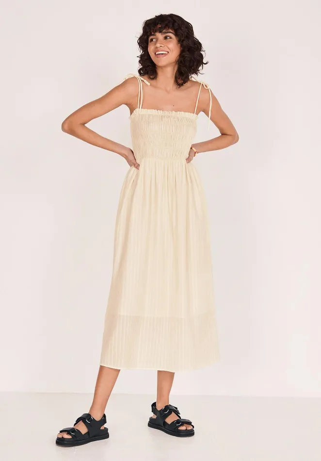 Dresses Women Hush Skylar Shirred Midi Dress Ecru