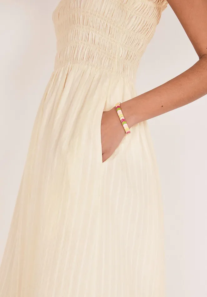 Dresses Women Hush Skylar Shirred Midi Dress Ecru