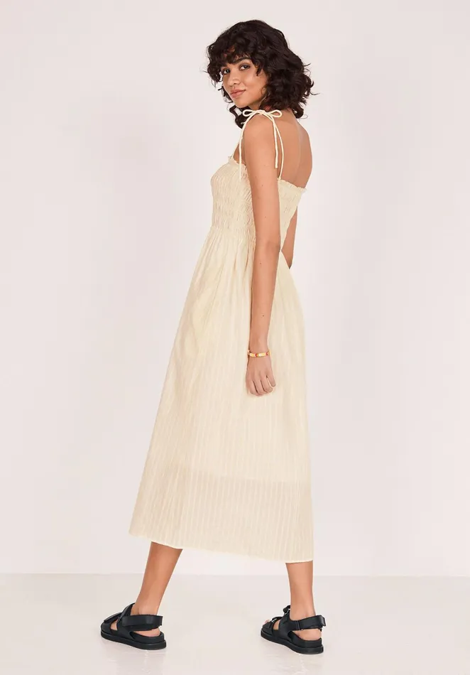 Dresses Women Hush Skylar Shirred Midi Dress Ecru