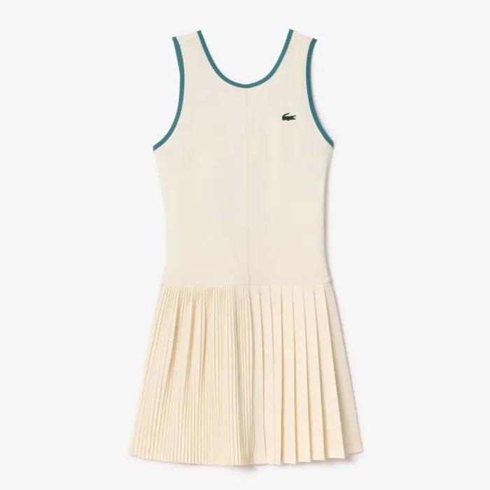 Dresses Women Lacoste Women039s UltraDry Stretch Tennis Dress and Shorts White Blue Iv9