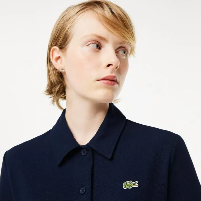 Dresses Women Lacoste Womens Organic Cotton Polo Dress Navy Blue 166