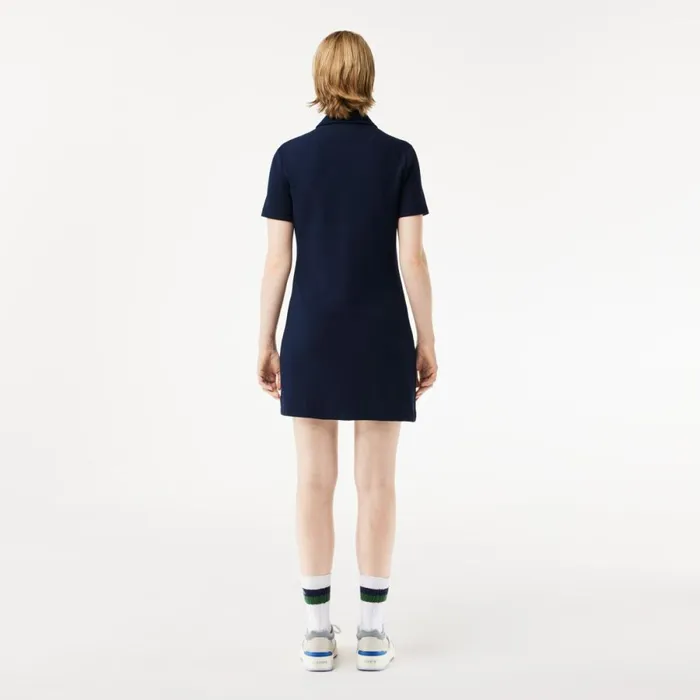 Dresses Women Lacoste Womens Organic Cotton Polo Dress Navy Blue 166
