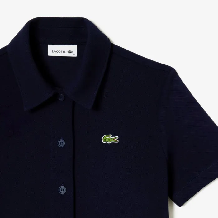 Dresses Women Lacoste Womens Organic Cotton Polo Dress Navy Blue 166