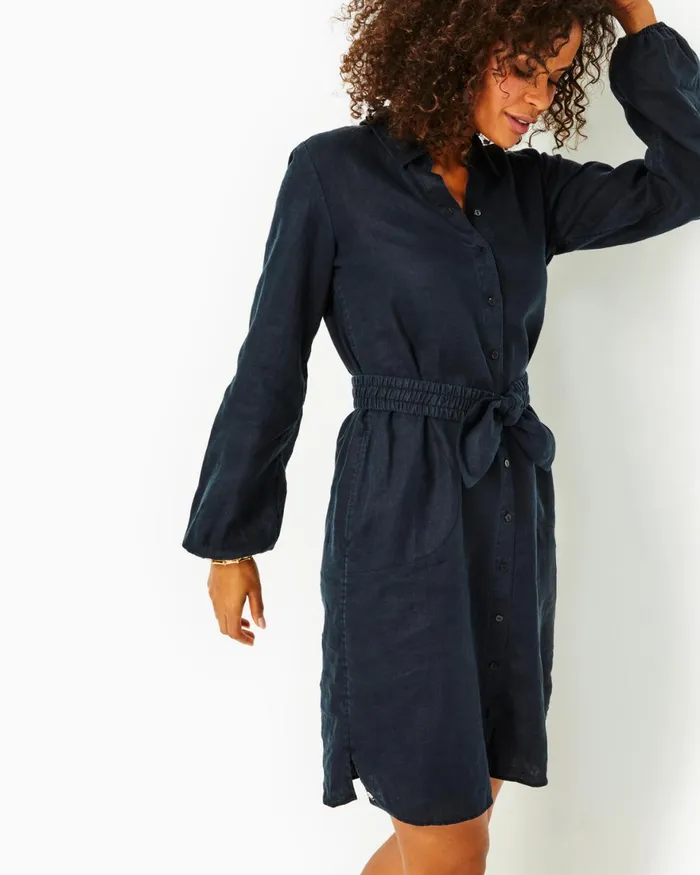 Dresses Women Lilly Pulitzer Bethanne Knee Length Linen Dress Onyx X Onyx Dresses Women Lilly Pulitzer Bethanne Knee Length Linen Dress Onyx X Onyx