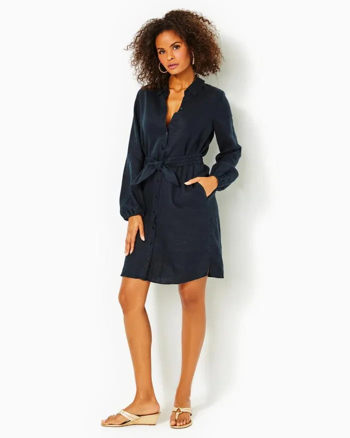 Dresses Women Lilly Pulitzer Bethanne Knee Length Linen Dress Onyx X Onyx Dresses Women Lilly Pulitzer Bethanne Knee Length Linen Dress Onyx X Onyx