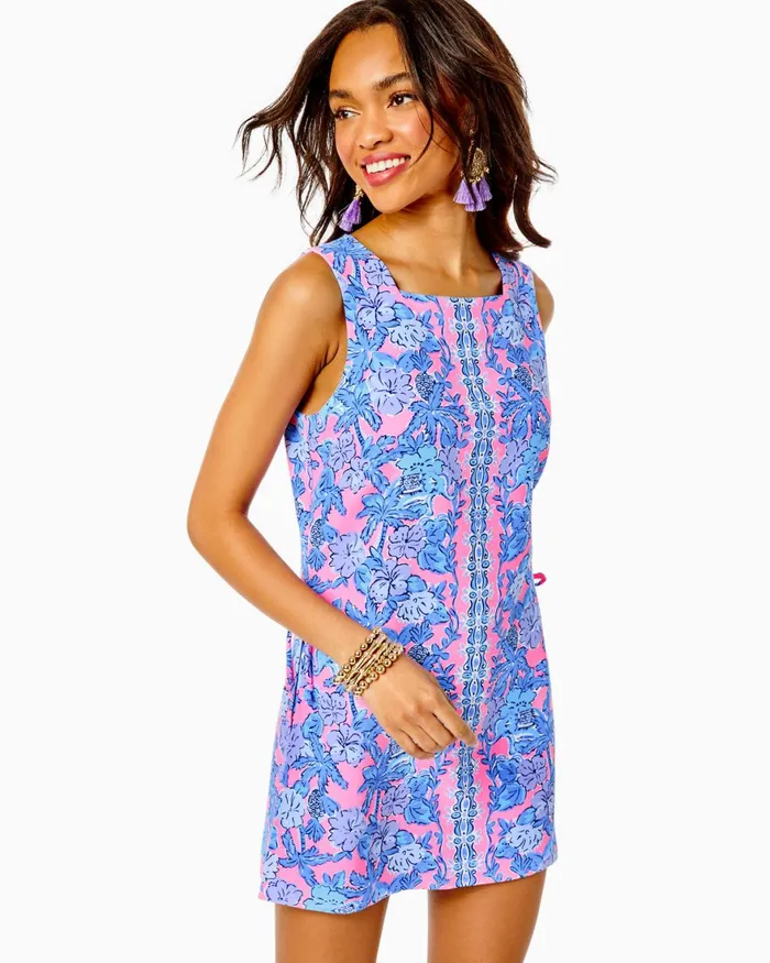 Dresses Women Lilly Pulitzer Donna Square Neck Romper Soleil Pink Palm Paradise Engineered Romper Dresses Women Lilly Pulitzer Donna Square Neck Romper Soleil Pink Palm Paradise Engineered Romper