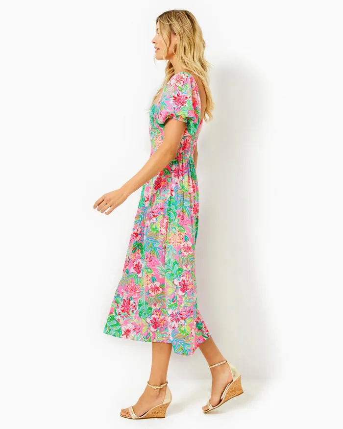 Dresses Women Lilly Pulitzer Mirasol Maxi Dress Breakwater Blue Shells N Bells Engineered Knit Dress