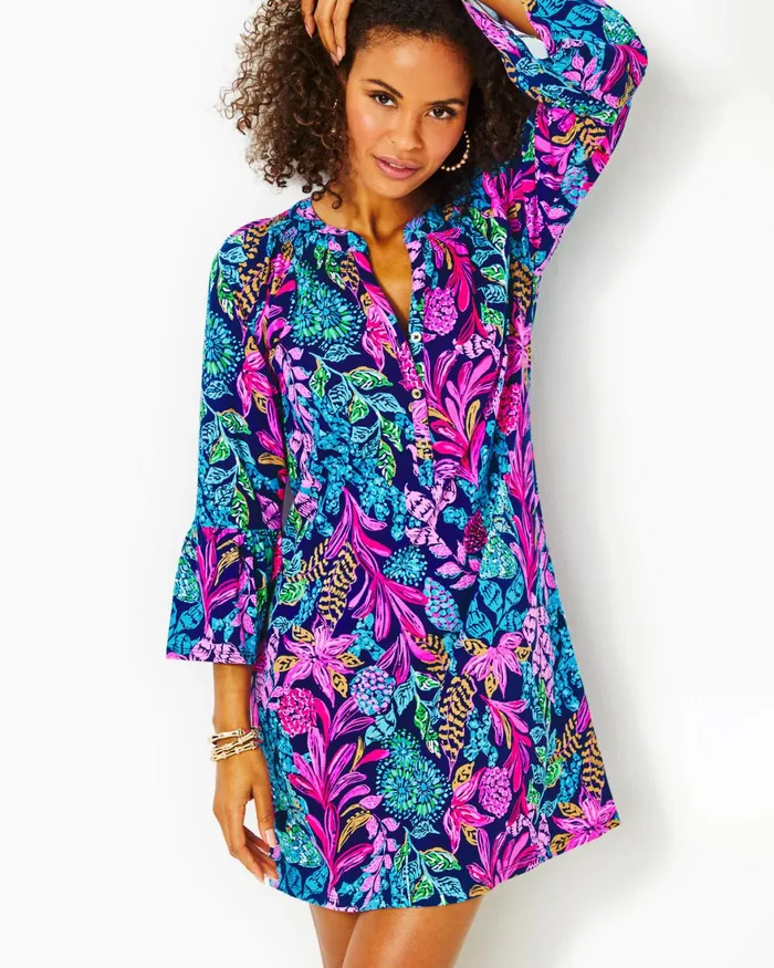 Dresses Women Lilly Pulitzer Norris Dress Aegean Navy Calypso Coast