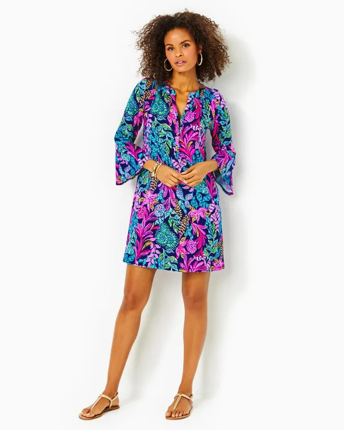 Dresses Women Lilly Pulitzer Norris Dress Aegean Navy Calypso Coast