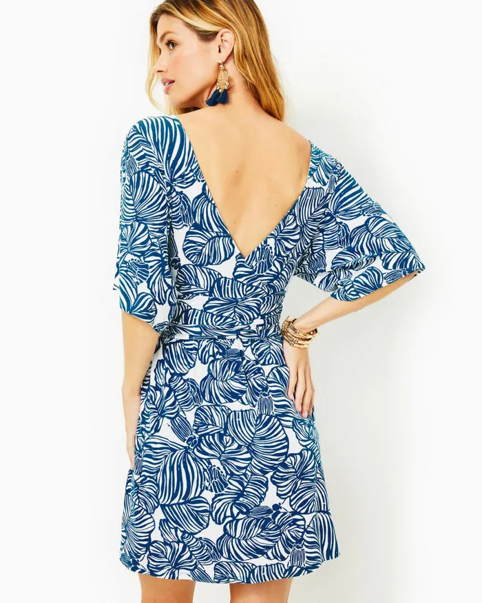 Dresses Women Lilly Pulitzer Parigi Boat Neck Romper Aegean Navy Beach Path