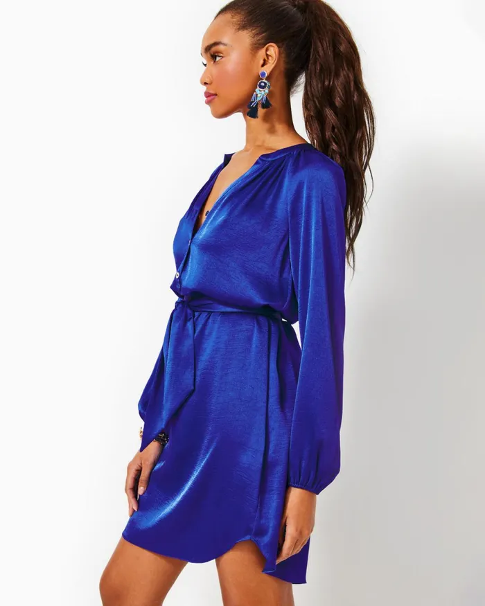 Dresses Women Lilly Pulitzer Parigi Boat Neck Romper Aegean Navy Beach Path Dresses Women Lilly Pulitzer Parigi Boat Neck Romper Aegean Navy Beach Path