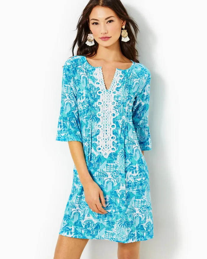 Dresses Women Lilly Pulitzer Parigi Boat Neck Romper Aegean Navy Beach Path Dresses Women Lilly Pulitzer Parigi Boat Neck Romper Aegean Navy Beach Path
