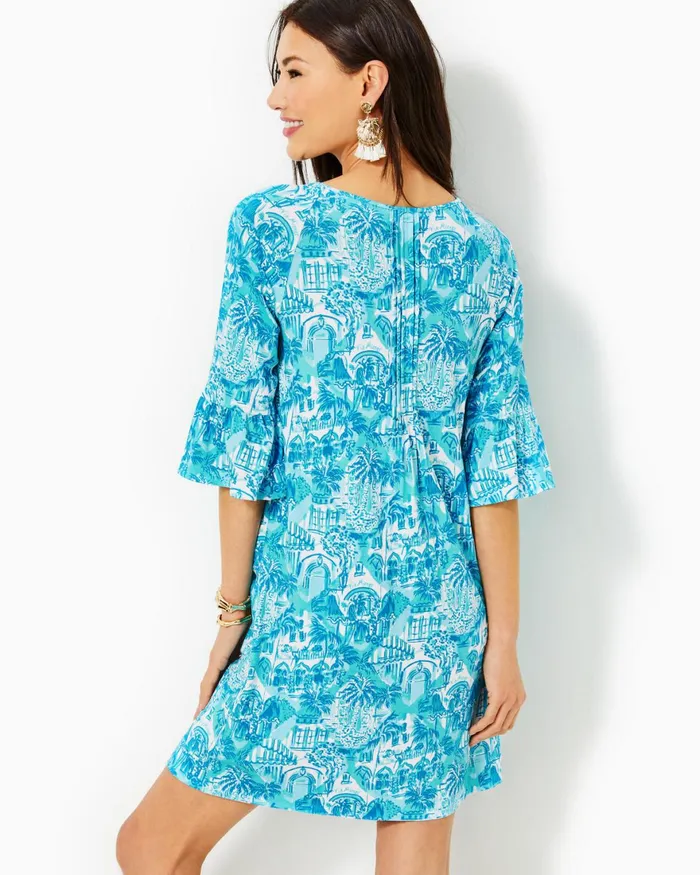 Dresses Women Lilly Pulitzer Parigi Boat Neck Romper Aegean Navy Beach Path Dresses Women Lilly Pulitzer Parigi Boat Neck Romper Aegean Navy Beach Path