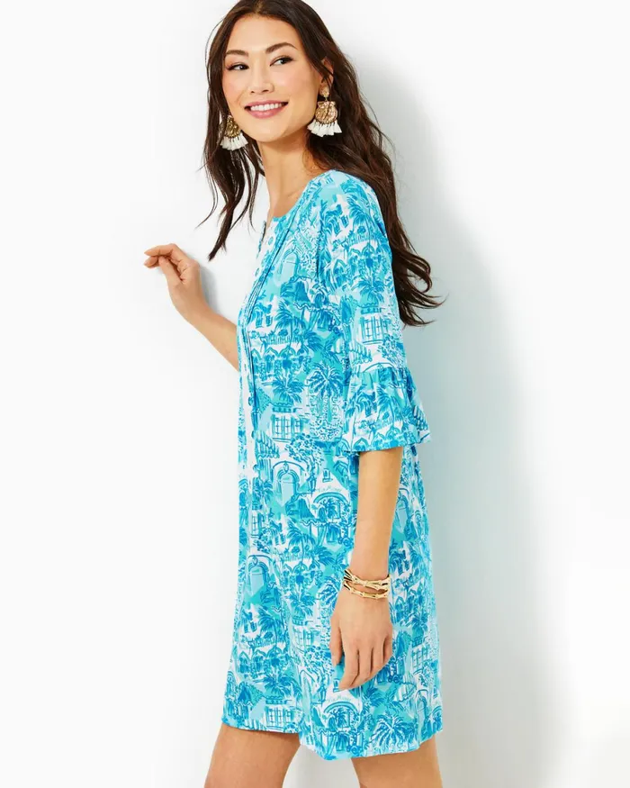 Dresses Women Lilly Pulitzer Parigi Boat Neck Romper Aegean Navy Beach Path Dresses Women Lilly Pulitzer Parigi Boat Neck Romper Aegean Navy Beach Path