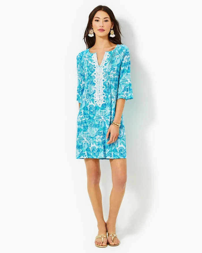 Dresses Women Lilly Pulitzer Parigi Boat Neck Romper Aegean Navy Beach Path Dresses Women Lilly Pulitzer Parigi Boat Neck Romper Aegean Navy Beach Path
