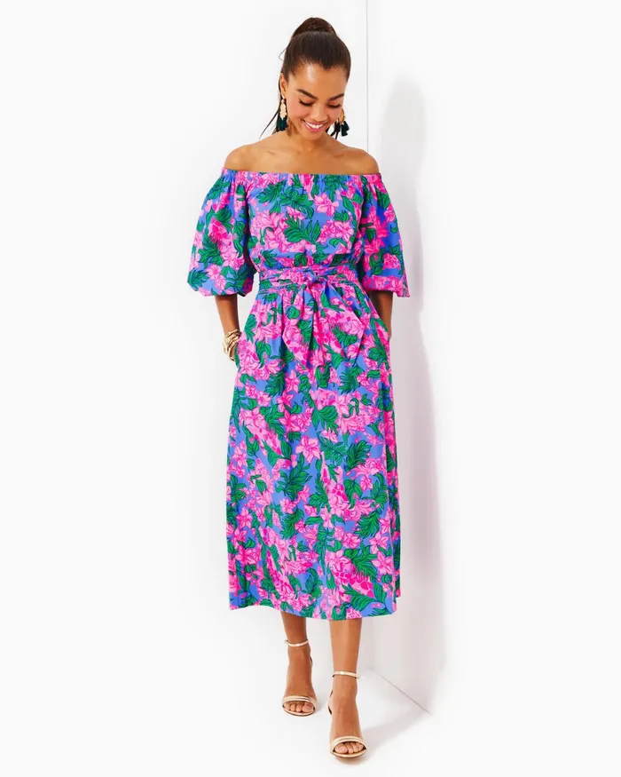 Dresses Women Lilly Pulitzer Parigi Boat Neck Romper Aegean Navy Beach Path Dresses Women Lilly Pulitzer Parigi Boat Neck Romper Aegean Navy Beach Path