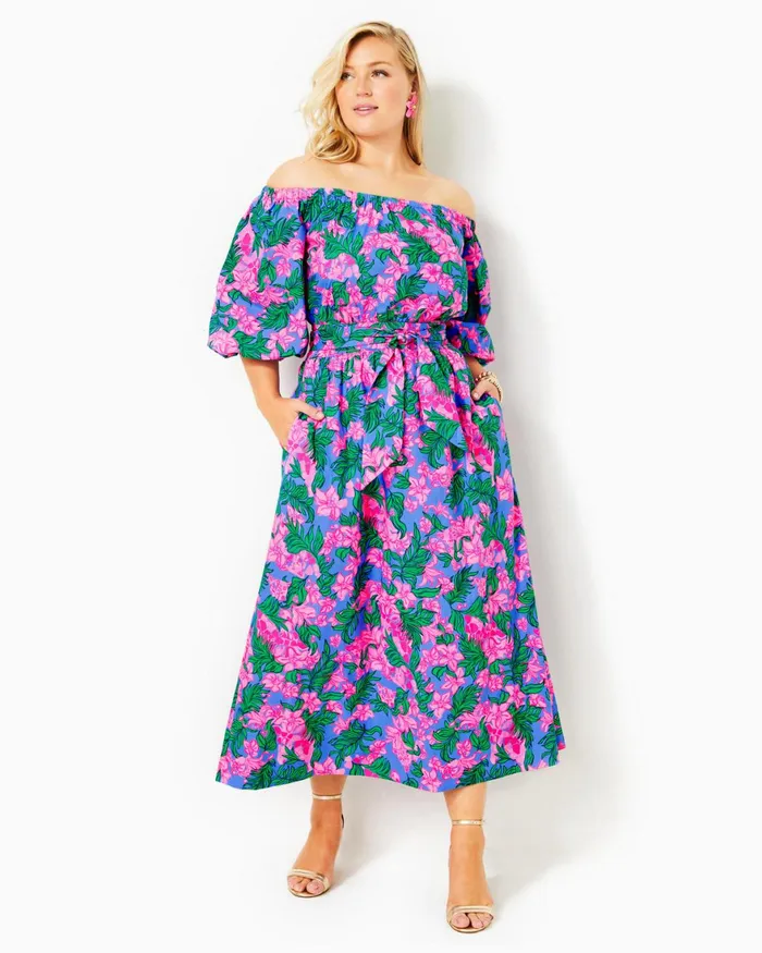 Dresses Women Lilly Pulitzer Parigi Boat Neck Romper Aegean Navy Beach Path Dresses Women Lilly Pulitzer Parigi Boat Neck Romper Aegean Navy Beach Path