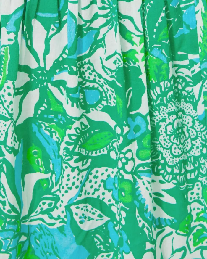 Dresses Women Lilly Pulitzer Shawnlee Elbow Sleeve OffTheShoulder Cotton Midi Dress Alba Blue