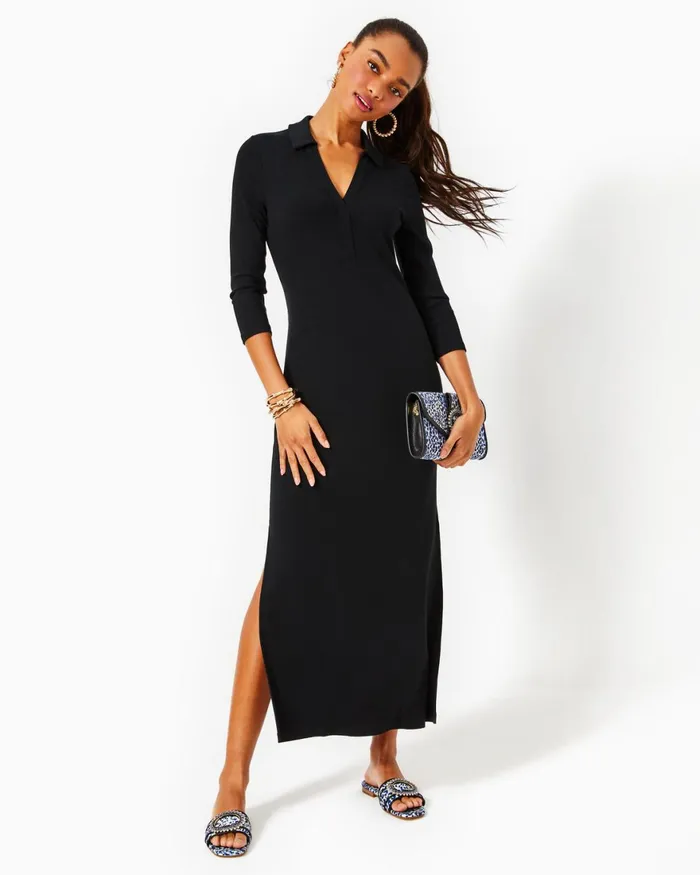 Dresses Women Lilly Pulitzer Shawnlee Elbow Sleeve OffTheShoulder Cotton Midi Dress Alba Blue