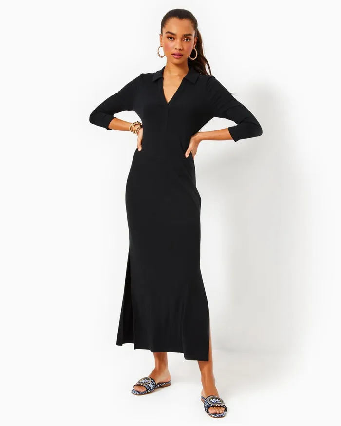 Dresses Women Lilly Pulitzer Shawnlee Elbow Sleeve OffTheShoulder Cotton Midi Dress Alba Blue