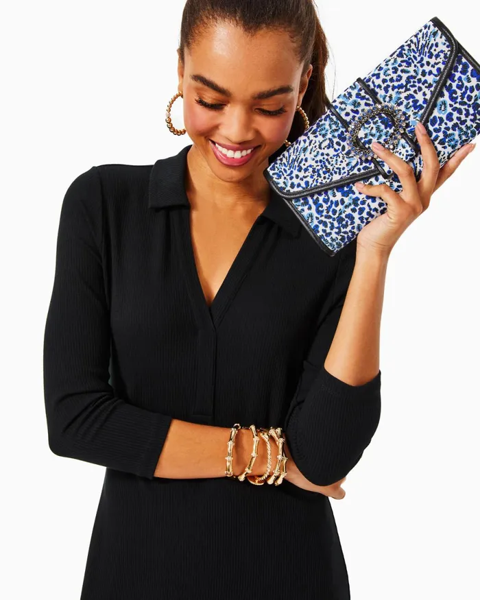 Dresses Women Lilly Pulitzer Shawnlee Elbow Sleeve OffTheShoulder Cotton Midi Dress Alba Blue