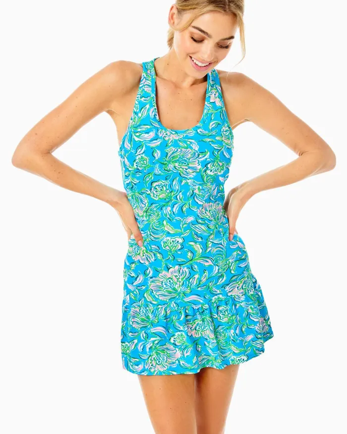 Dresses Women Lilly Pulitzer UPF 50 Luxletic Mixed Doubles Dress Cumulus Blue Chick Magnet Dresses Women Lilly Pulitzer UPF 50 Luxletic Mixed Doubles Dress Cumulus Blue Chick Magnet