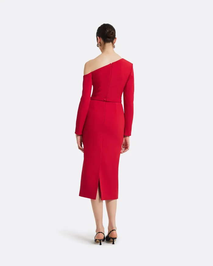 Dresses Women Safiyaa Giulia Dazzling Red Midi Dress Dazzling Red