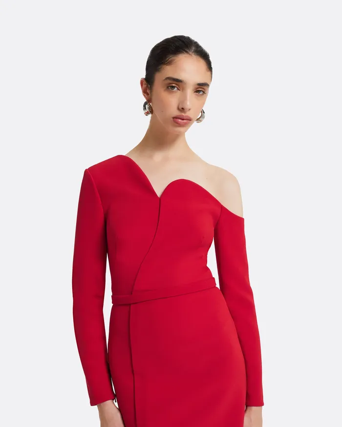 Dresses Women Safiyaa Giulia Dazzling Red Midi Dress Dazzling Red
