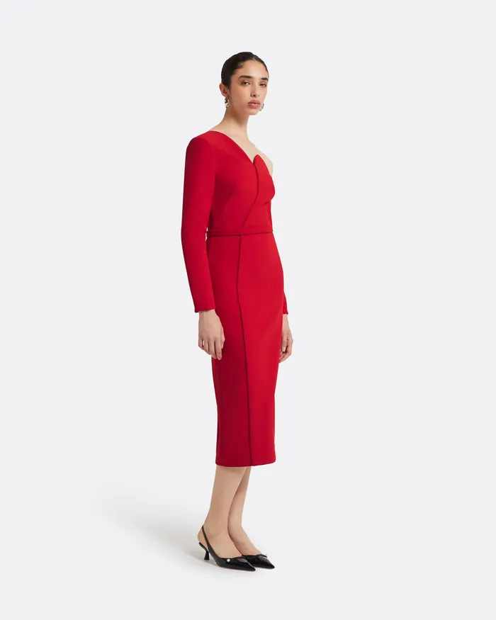 Dresses Women Safiyaa Giulia Dazzling Red Midi Dress Dazzling Red