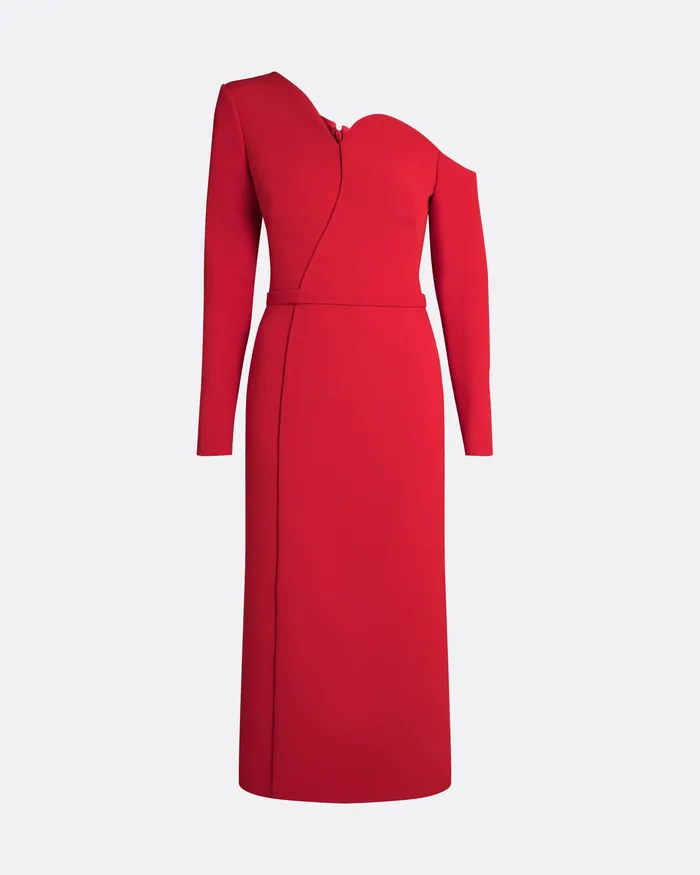 Dresses Women Safiyaa Giulia Dazzling Red Midi Dress Dazzling Red