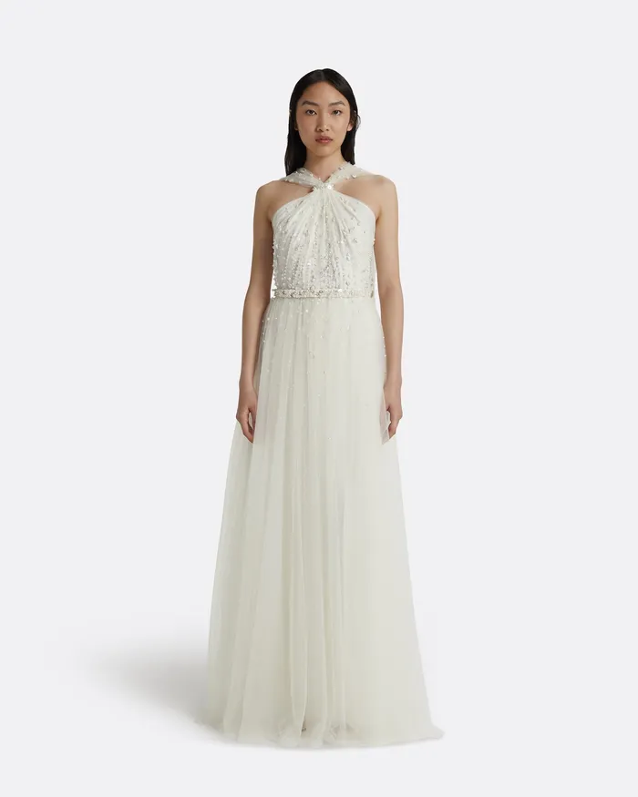 Dresses Women Safiyaa Tabia Ivory Long Dress Ivory