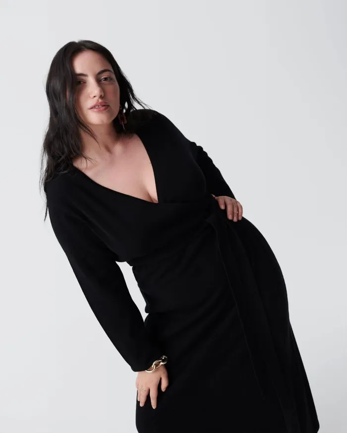 DVF Dresses Women Astrid WoolCashmere Wrap Dress Black
