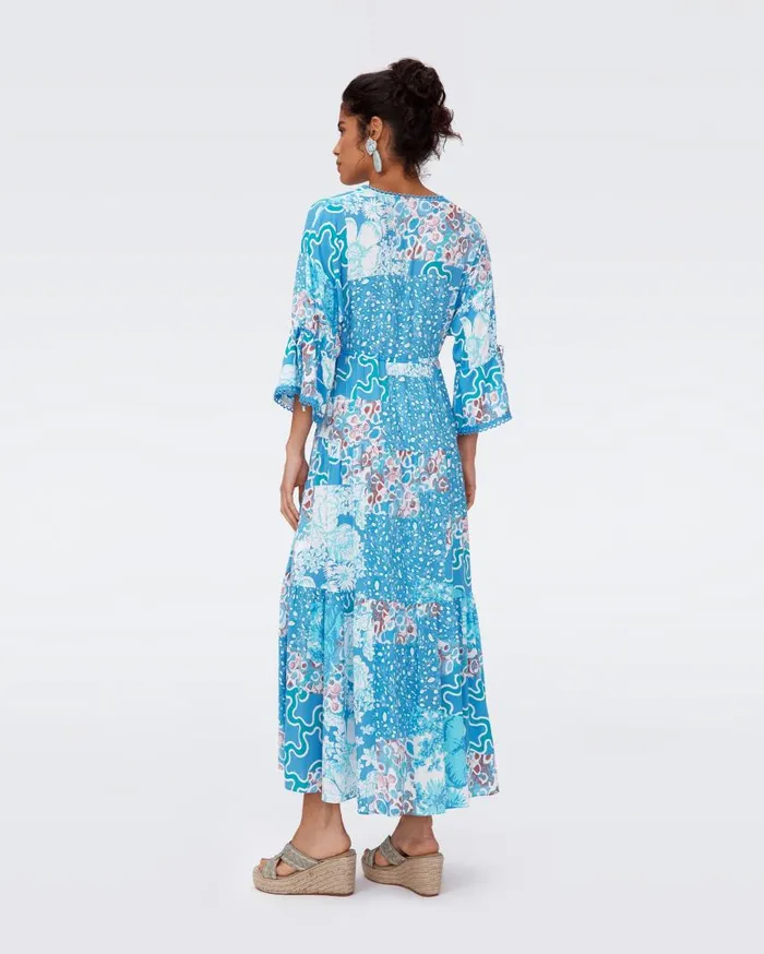 DVF Dresses Women Boris Dress Solstice Flags Blue