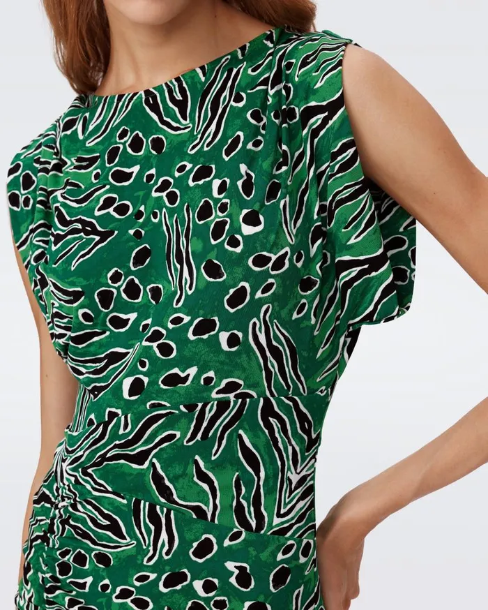 DVF Dresses Women Gertrude Dress Huge Water Tiger Green