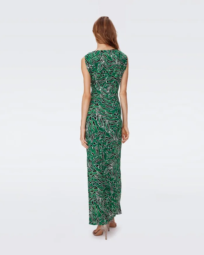 DVF Dresses Women Gertrude Dress Huge Water Tiger Green