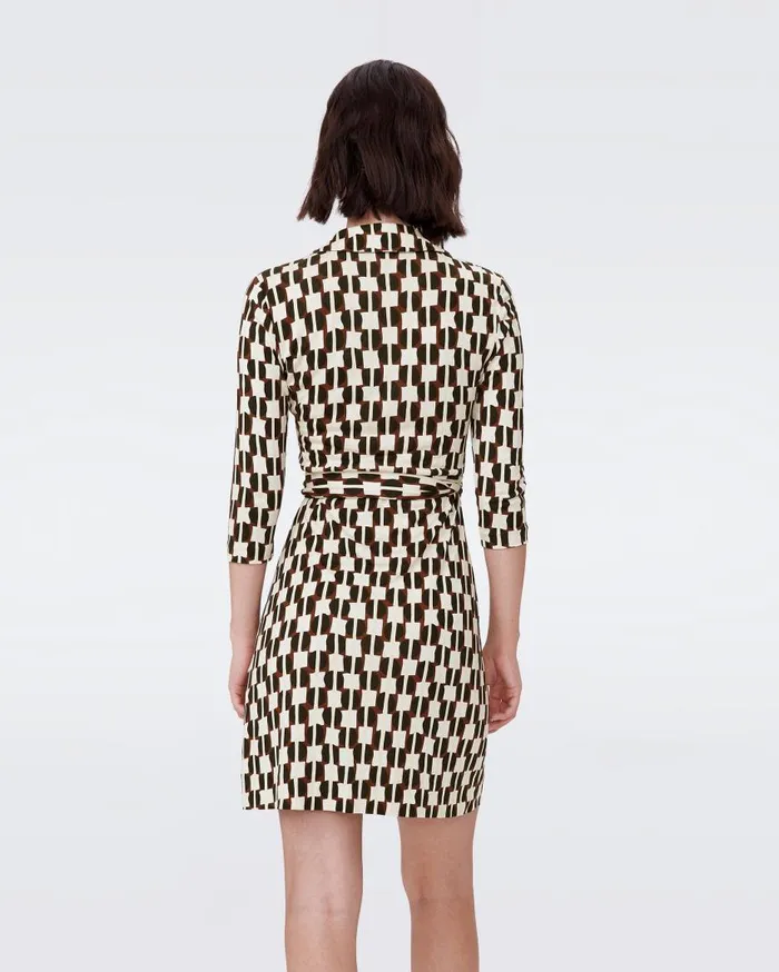 DVF Dresses Women Jeanne Silk Jersey Wrap Dress Maypole Black