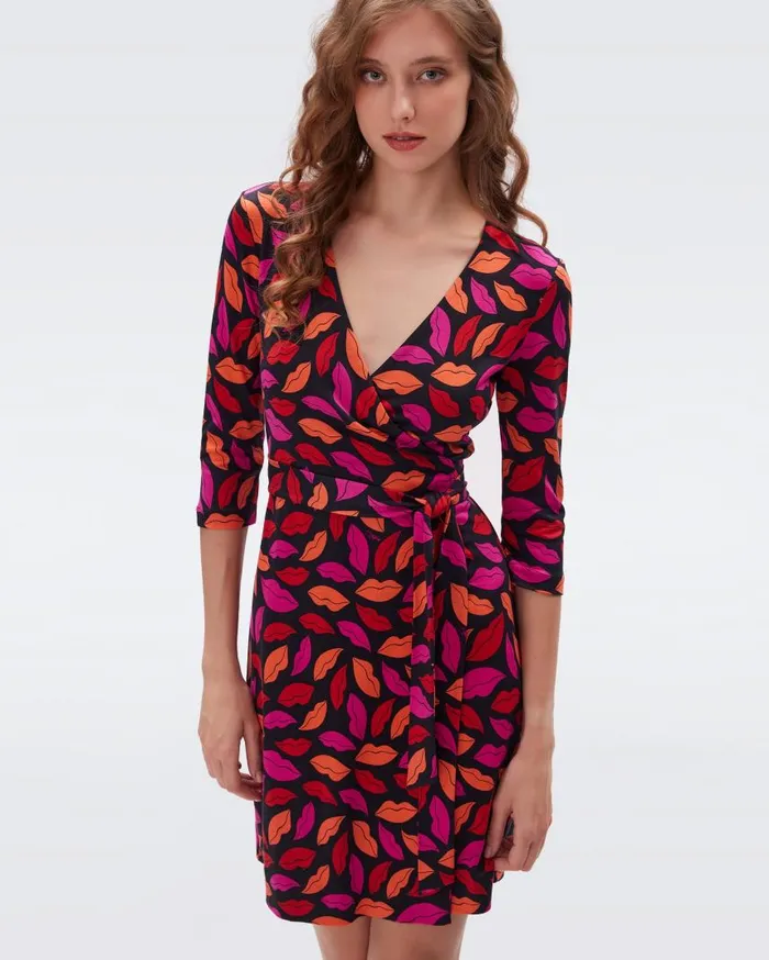 DVF Dresses Women Julian Silk Jersey Wrap Dress Midnight Kiss Multi DVF Dresses Women Julian Silk Jersey Wrap Dress Midnight Kiss Multi