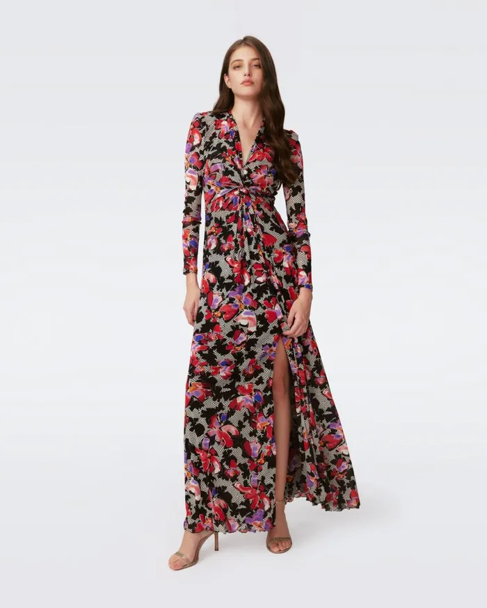 DVF Dresses Women Kassia Mesh Dress Odette Floral