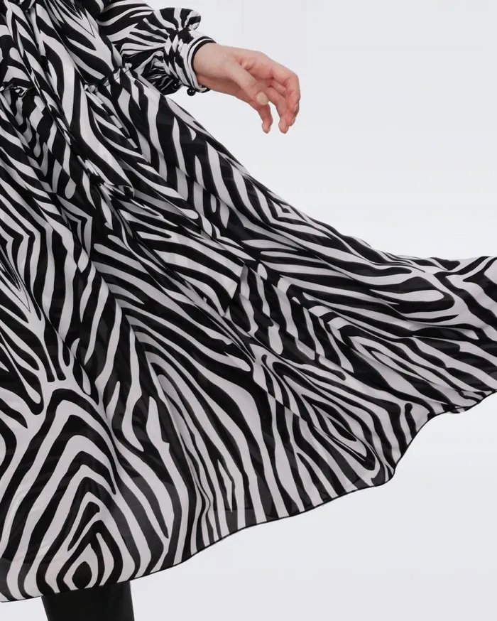 DVF Dresses Women Kent Dress Huge Zebra Ivory