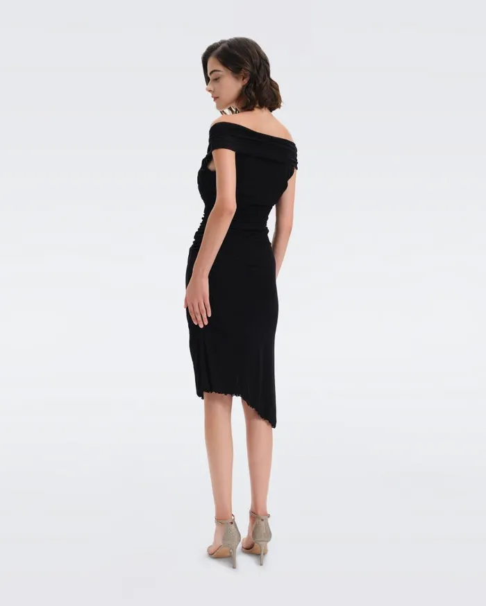 DVF Dresses Women Lovinia Mesh Dress Black