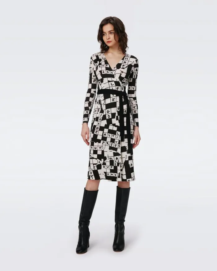 DVF Dresses Women Luella Wool Wrap Dress Dvf 50th Crossword Ivory