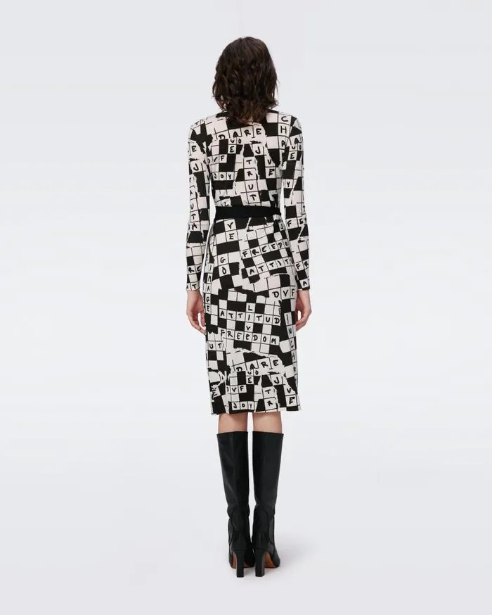 DVF Dresses Women Luella Wool Wrap Dress Dvf 50th Crossword Ivory