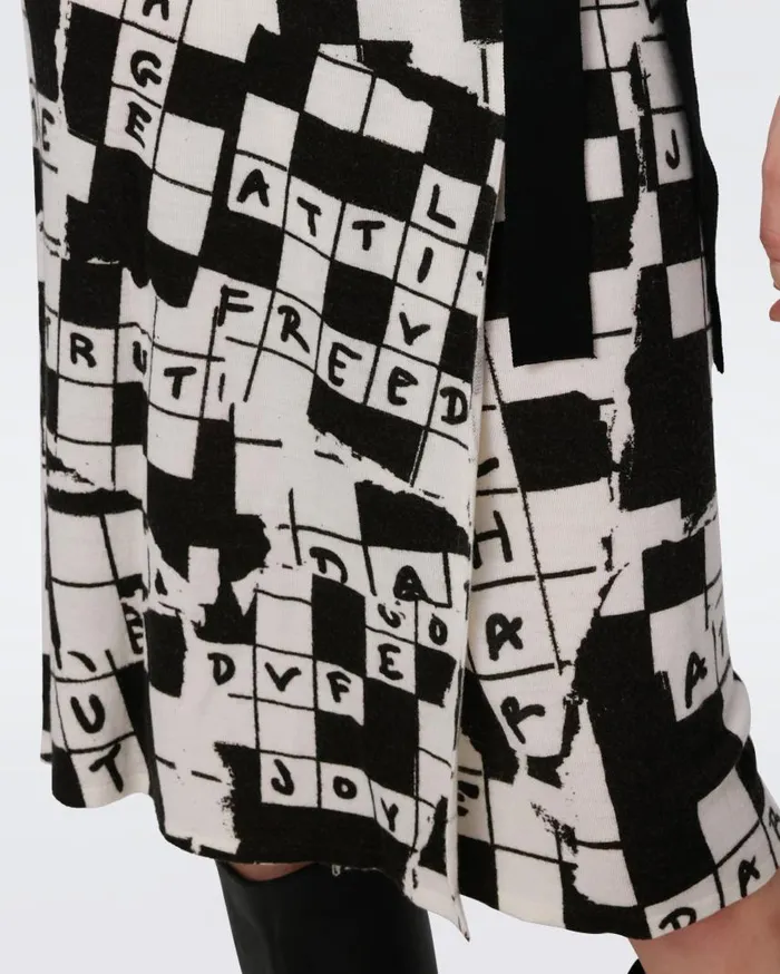DVF Dresses Women Luella Wool Wrap Dress Dvf 50th Crossword Ivory